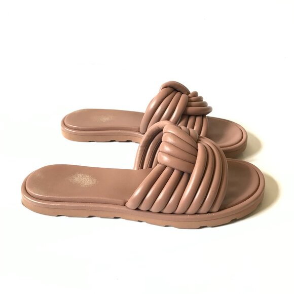 Gianvito Rossi Ottavia Leather Slides Sandals Womens 41.5 11.5 Beige Tan Leather - Picture 3 of 12